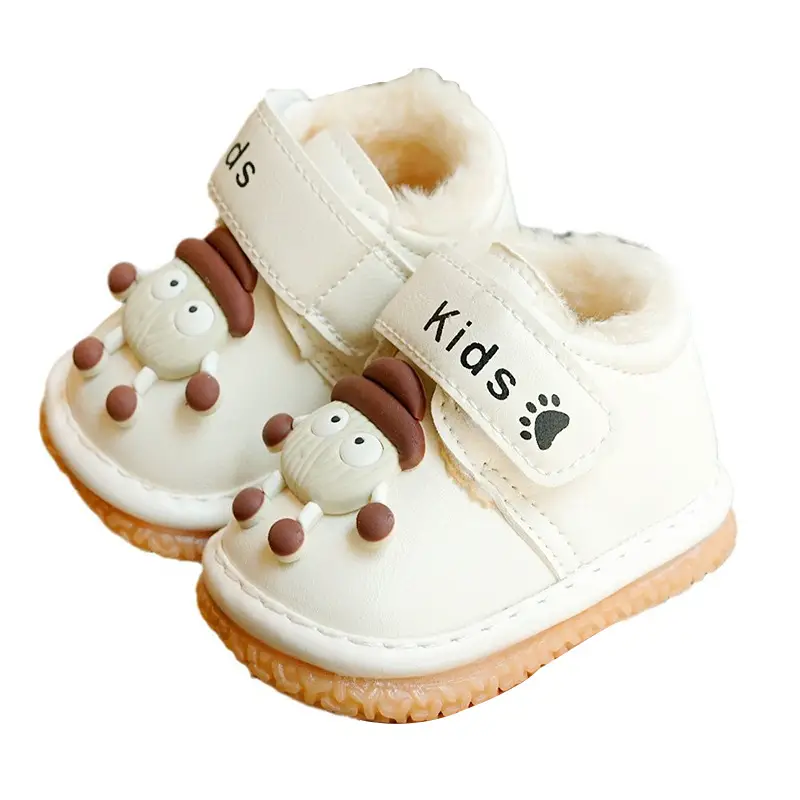 Toddler Winter Fleece Shoes 1-2Yr Non-Slip Soft Sole