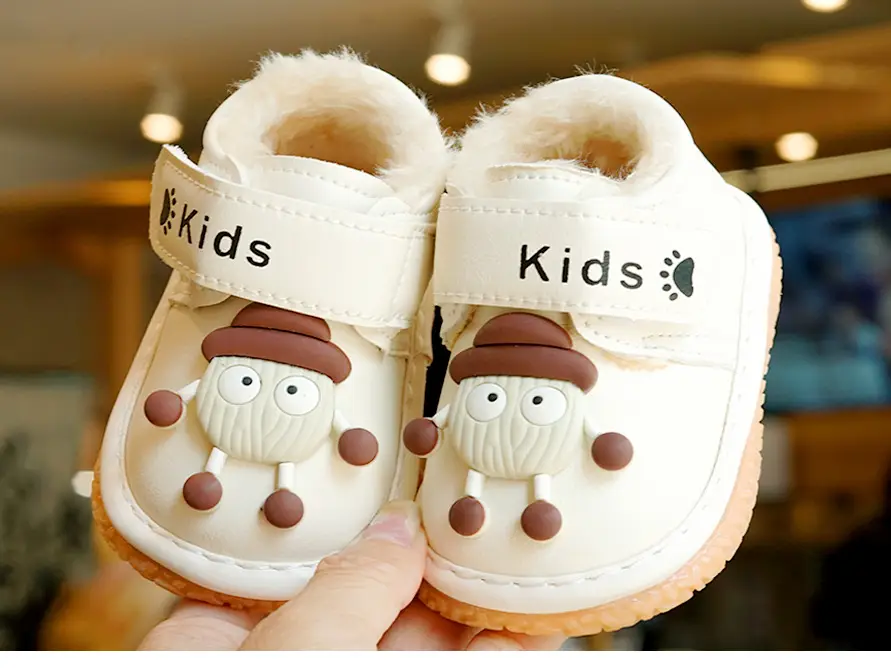 Toddler Winter Fleece Shoes 1-2Yr Non-Slip Soft Sole — feature 3
