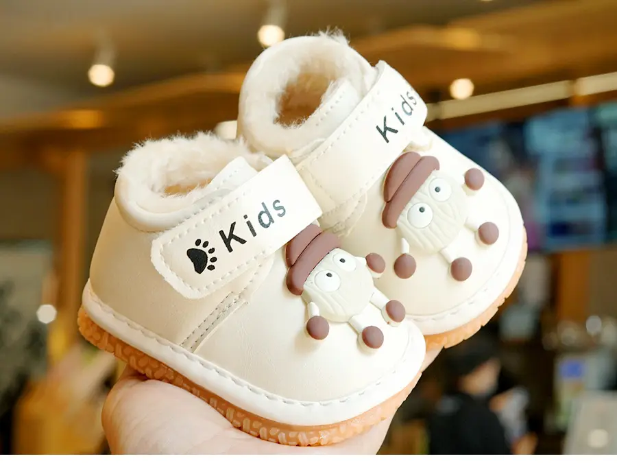 Toddler Winter Fleece Shoes 1-2Yr Non-Slip Soft Sole — feature 4