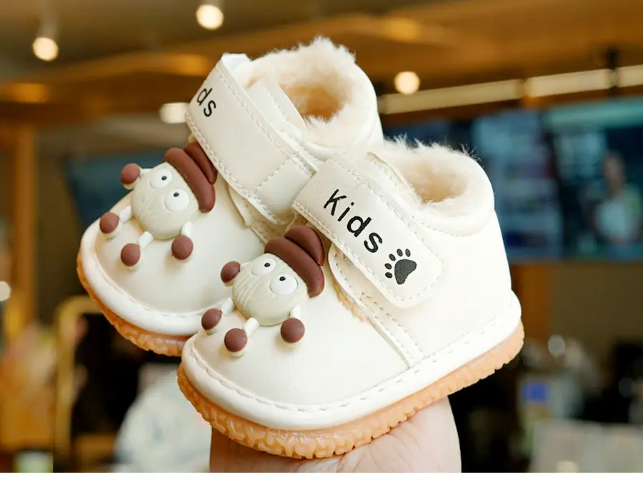 Toddler Winter Fleece Shoes 1-2Yr Non-Slip Soft Sole — feature 5
