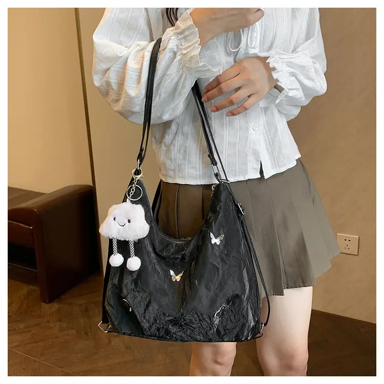 Black Butterfly Decorated Shoulder Bag for Women - Image 13