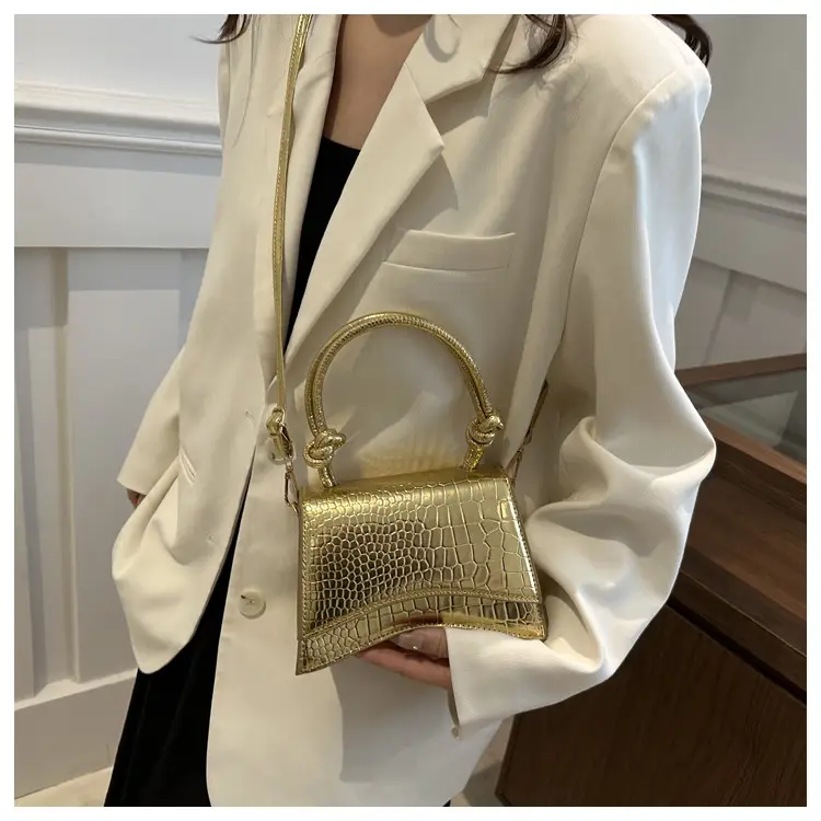 White Croc Quilted Shoulder Bag for Women — feature 18