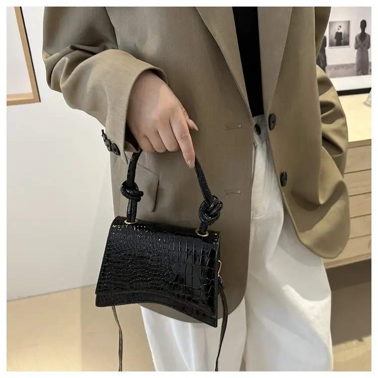 White Croc Quilted Shoulder Bag for Women — feature 19