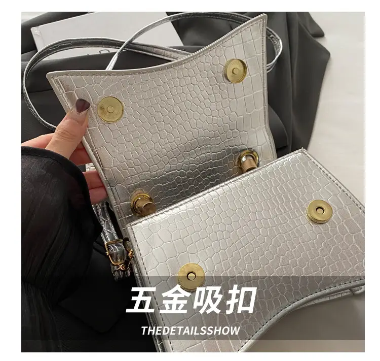 White Croc Quilted Shoulder Bag for Women — feature 6