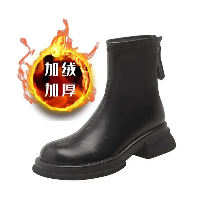 Brown Fleece Lined Ankle Boots for Women 2024 - Image 4