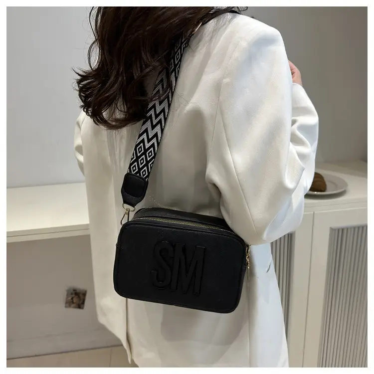Women's Letter Print Crossbody Bag Brown Small