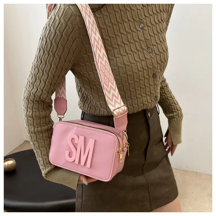 Women's Letter Print Crossbody Bag Brown Small — feature 11