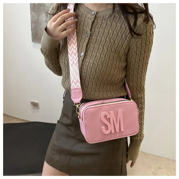 Women's Letter Print Crossbody Bag Brown Small — feature 12