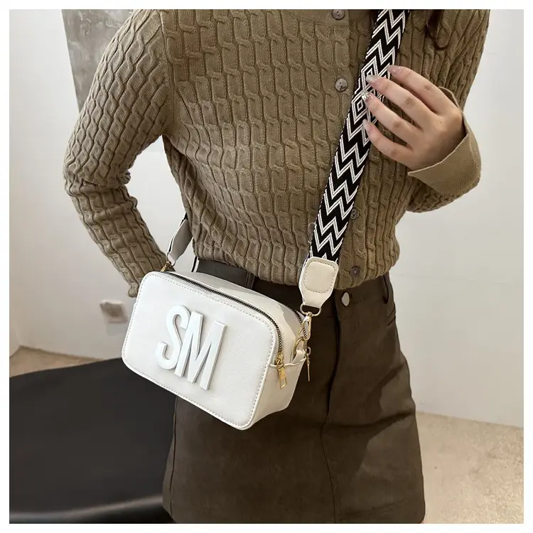 Women's Letter Print Crossbody Bag Brown Small — feature 14