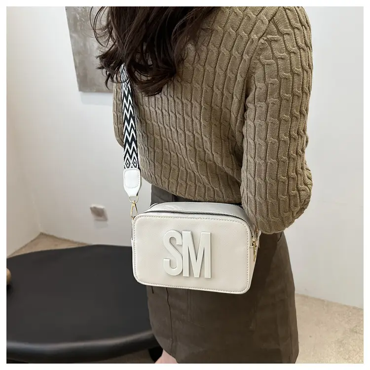 Women's Letter Print Crossbody Bag Brown Small — feature 15