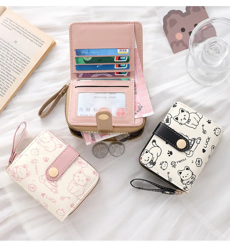 Cute Japanese Style Women's Pocket Belt Wallet with Buckle — feature 16