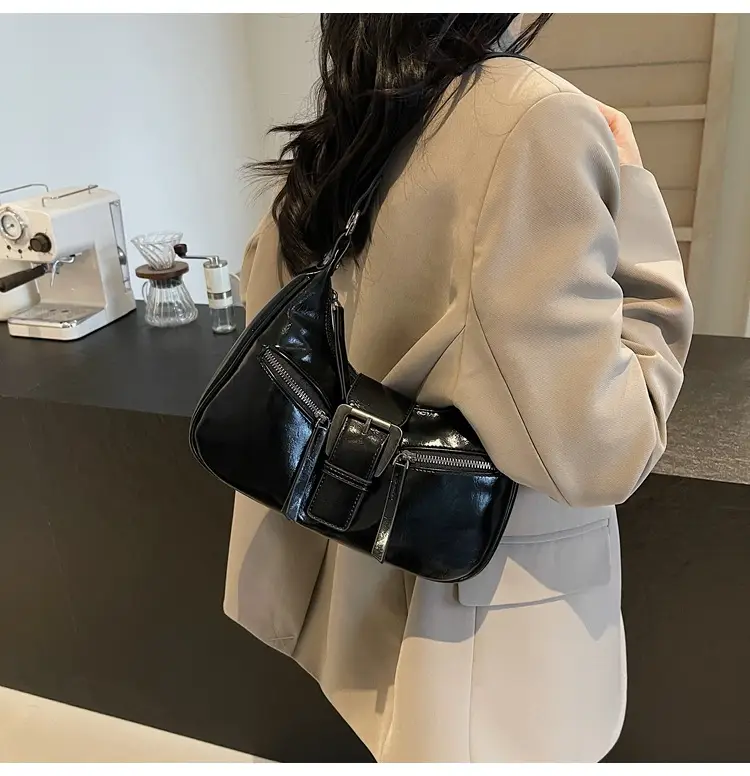 2025 New Black Texelized Shoulder Bag — feature 23