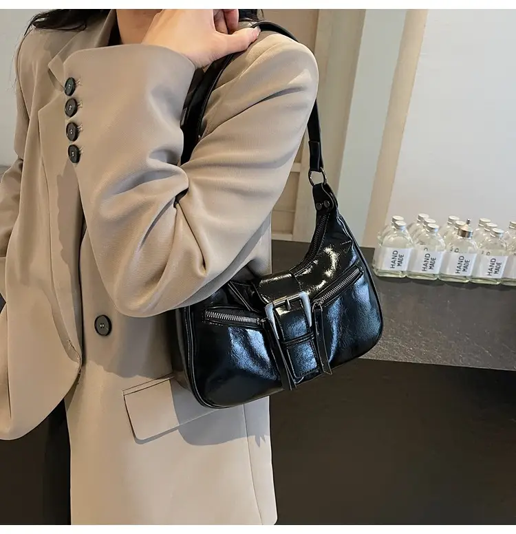 2025 New Black Texelized Shoulder Bag — feature 25