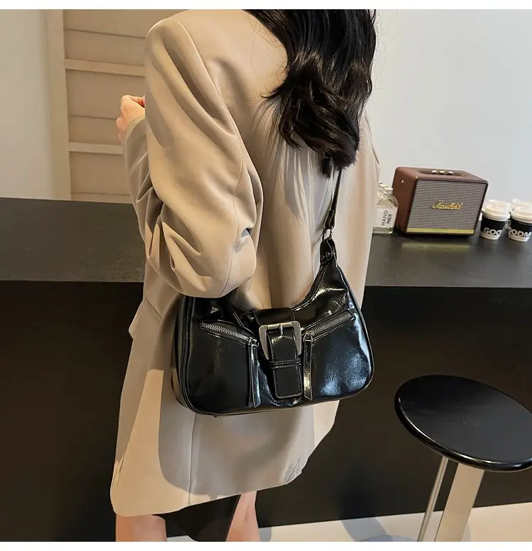 2025 New Black Texelized Shoulder Bag — feature 26