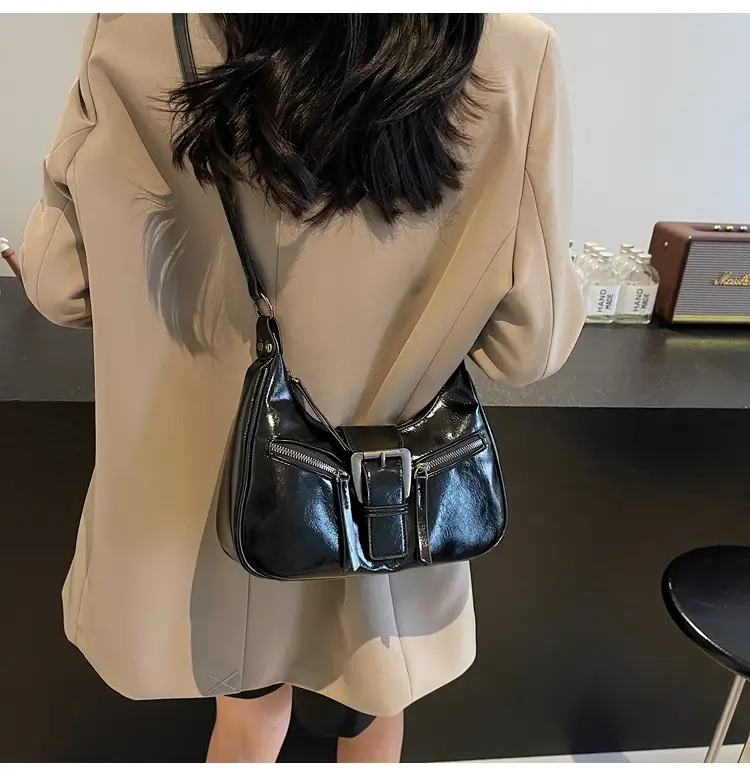 2025 New Black Texelized Shoulder Bag — feature 27
