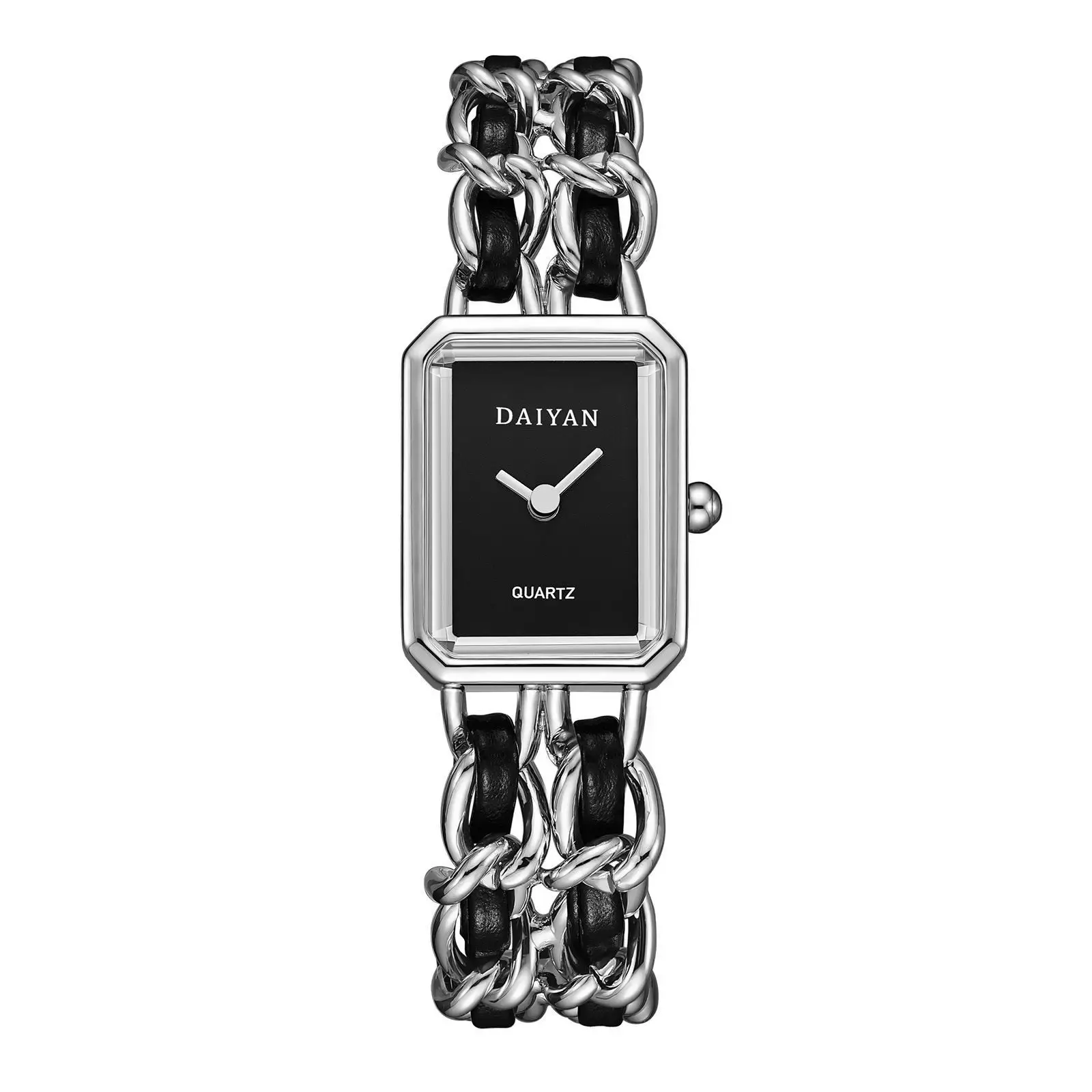 Women's Golden Black Woven Chain Watch with Quartz Movement — feature 1