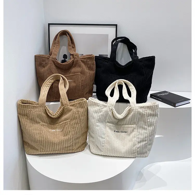 Black Velvet Tote Bag for Women 2024 - Image 5