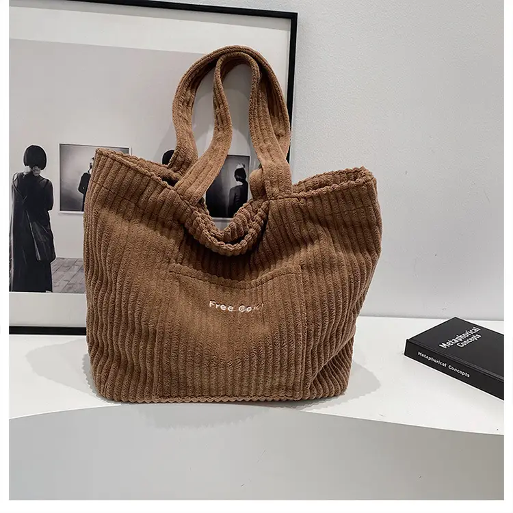 Black Velvet Tote Bag for Women 2024 - Image 4