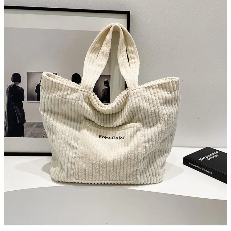 Black Velvet Tote Bag for Women 2024 - Image 2