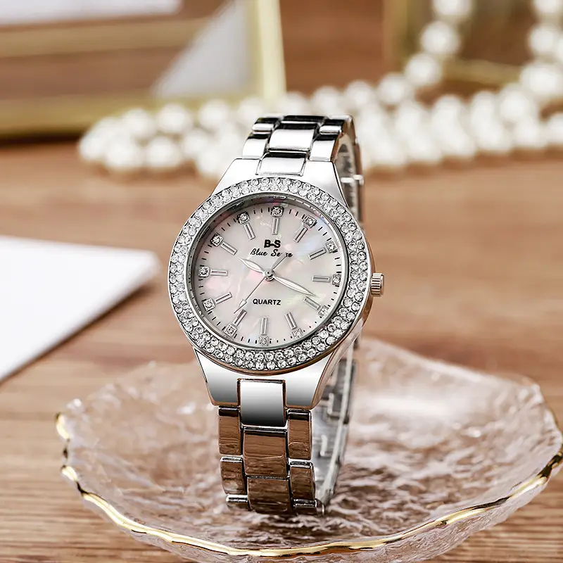 Gold Diamond Watch for Women Casual Quartz Couple Watch