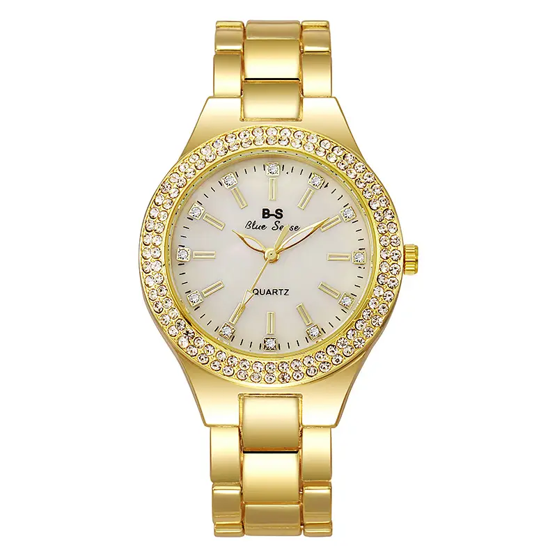 Gold Diamond Watch for Women Casual Quartz Couple Watch