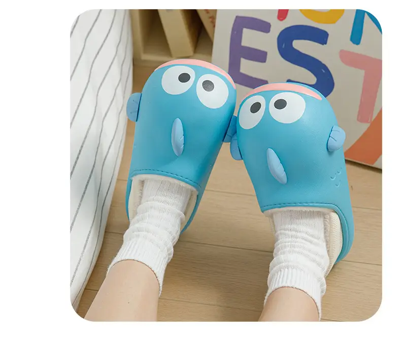Cute Clown Fish Cotton Slippers Women Winter — feature 14