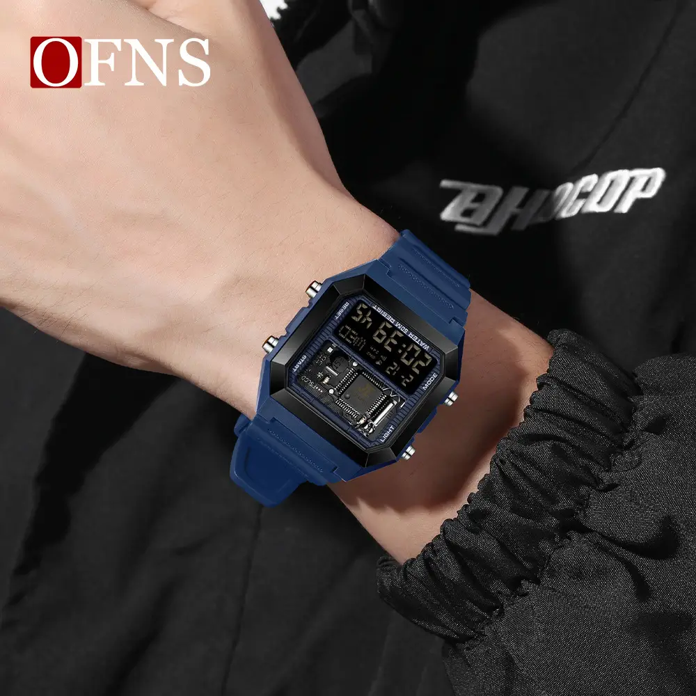 O'Fani Gold Digital Watch for Men Waterproof Alarm Clock