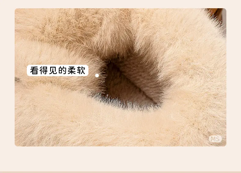 Women's Cotton Slippers with Bag Heel Winter 2024 New Indoor Home Warm Cotton Shoes Plush High-top Outer Wear Snow Boots — feature 16