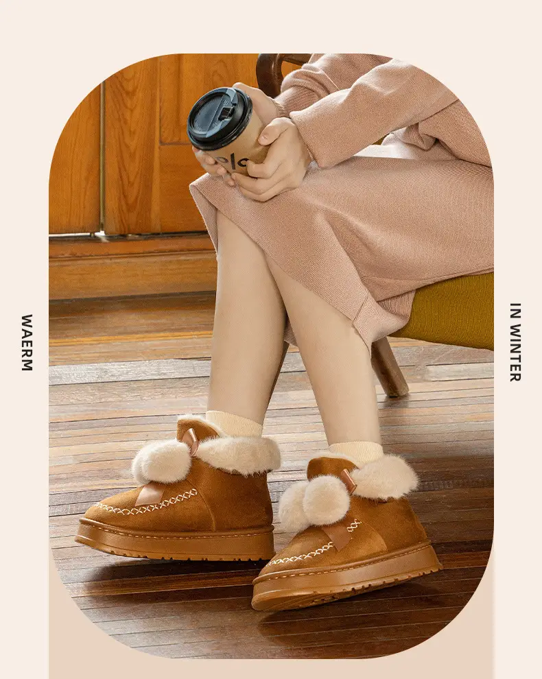 Women's Cotton Slippers with Bag Heel Winter 2024 New Indoor Home Warm Cotton Shoes Plush High-top Outer Wear Snow Boots — feature 18