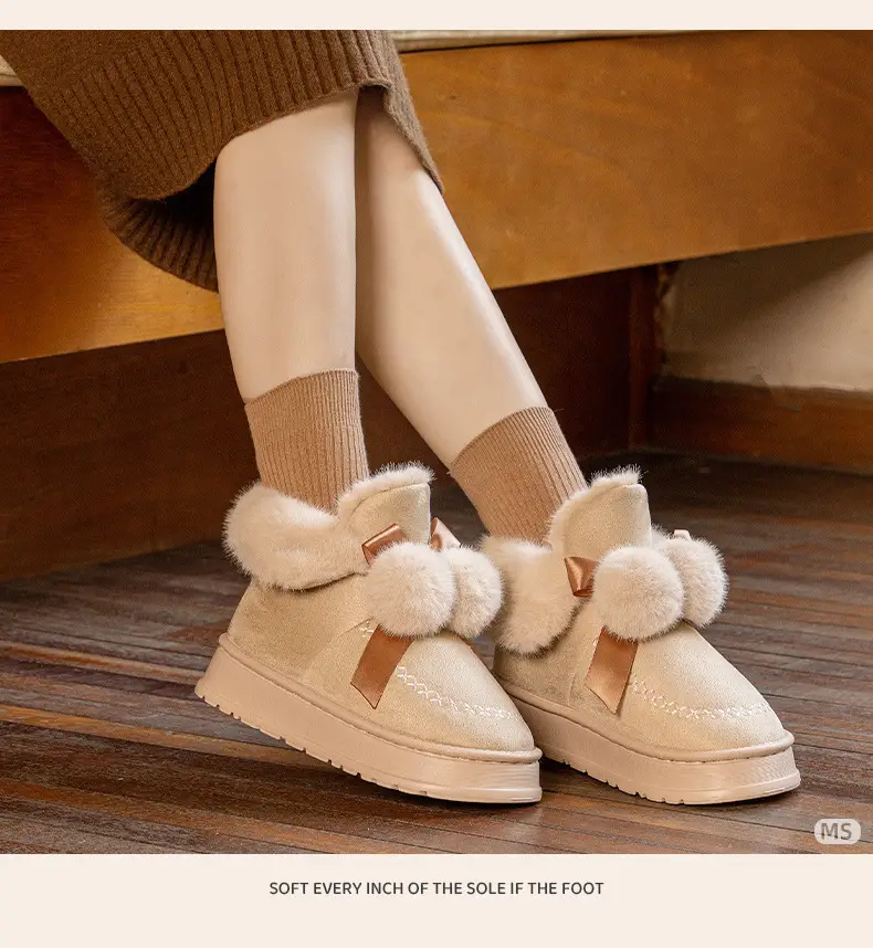 Women's Cotton Slippers with Bag Heel Winter 2024 New Indoor Home Warm Cotton Shoes Plush High-top Outer Wear Snow Boots — feature 9