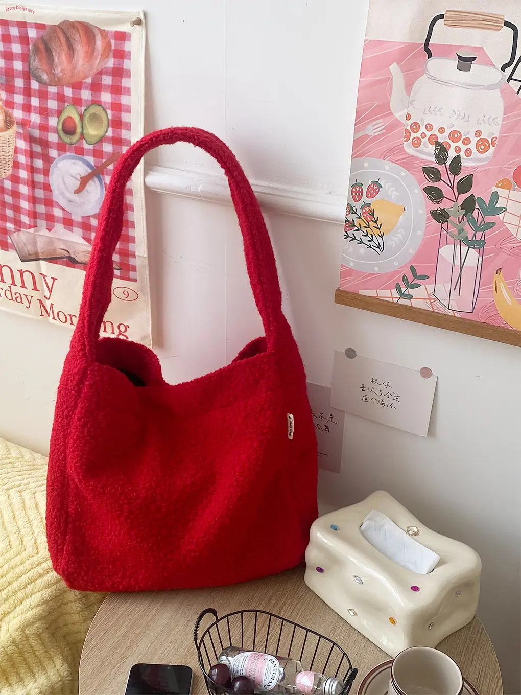 Red Shoulder Bag for Women Winter Ins Style — feature 6