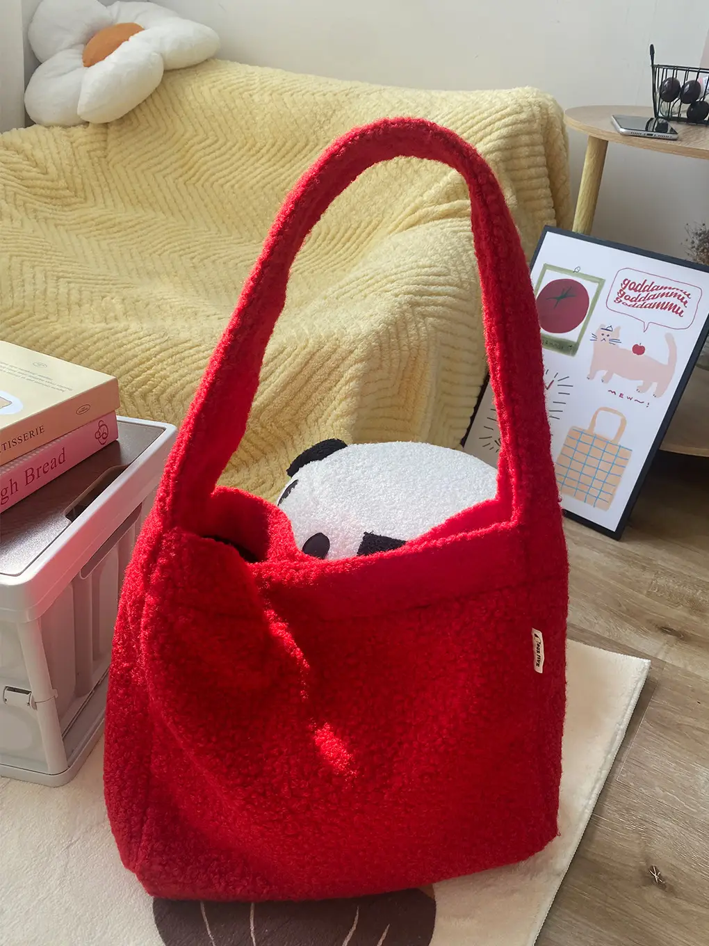 Red Shoulder Bag for Women Winter Ins Style — feature 7