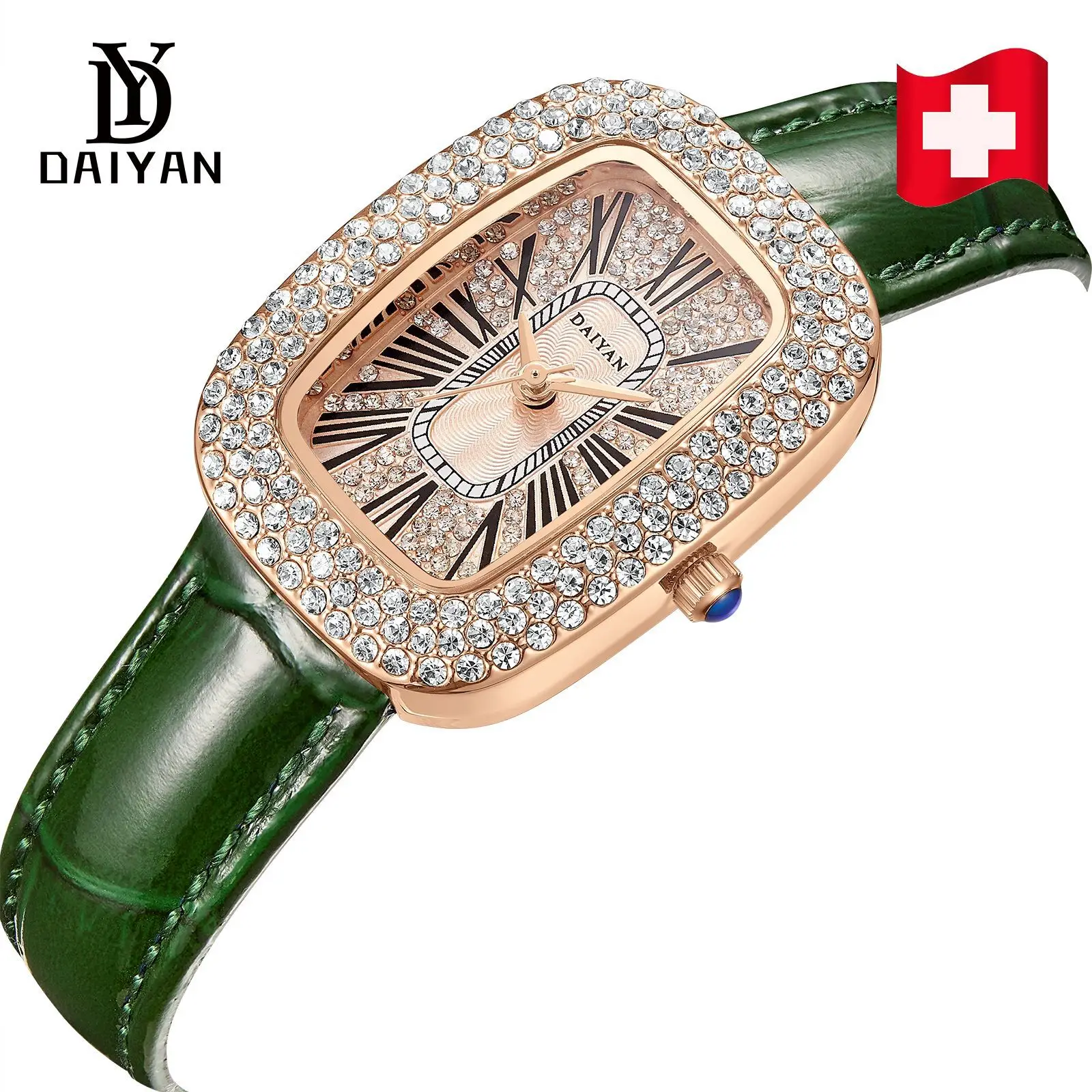 Daiyan Women's Light Luxury Watch with Diamond Case - Image 4