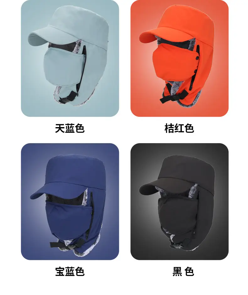 Winter Windproof Neck Protector Cap for Men Women Fleece Lined Duck Tongue — feature 11