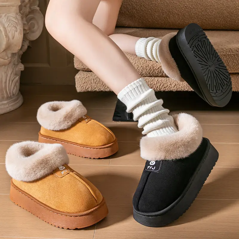 Snow boots women winter can wear bag with snow boots fleece-lined thick warm Mao Mao slippers lovers cotton shoes wholesale - Image 14