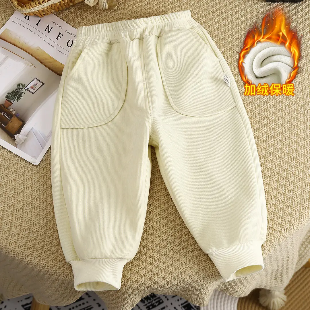 Children's velvet pants winter new boys thick baby warm girls pants sports pants children's pants wholesale