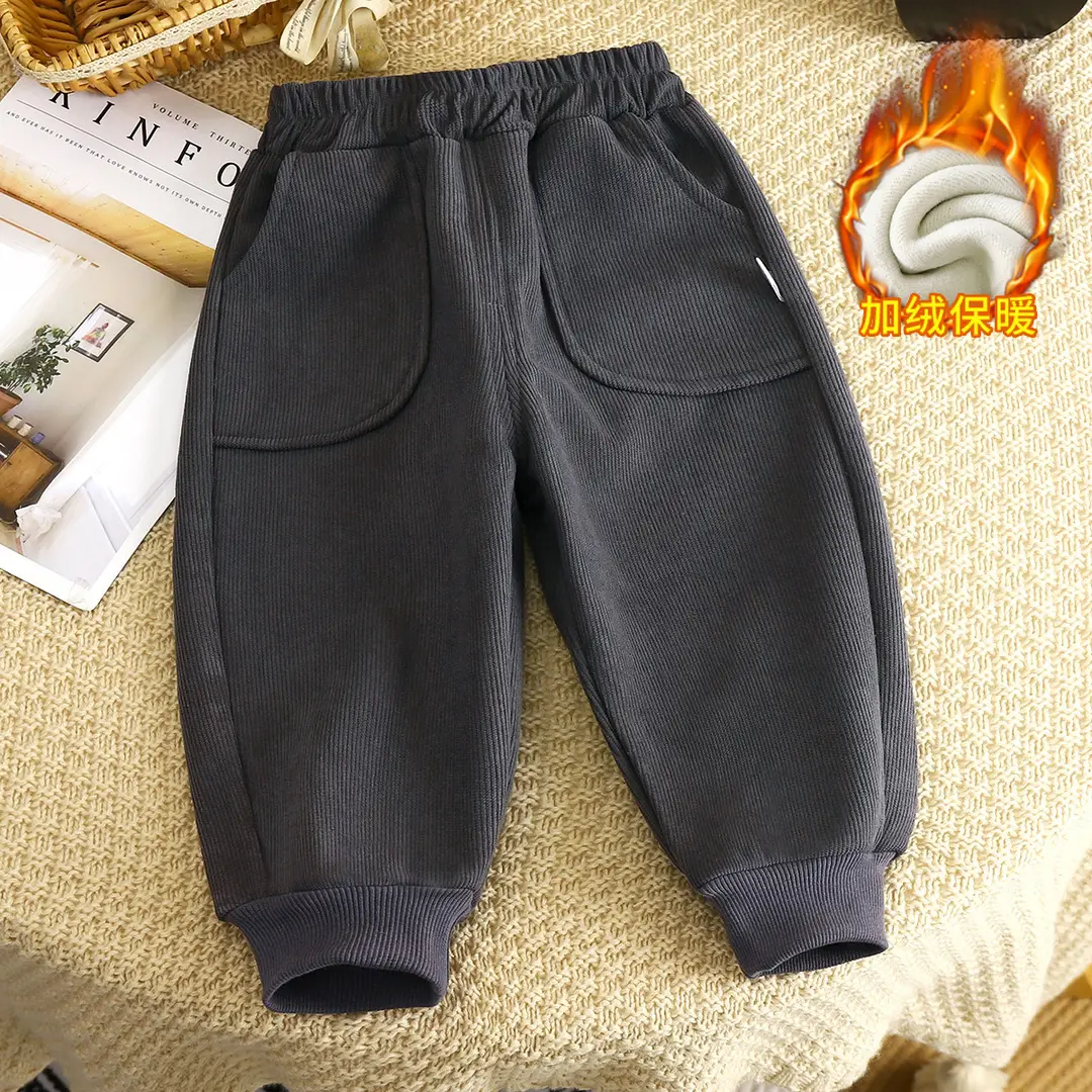 Children's velvet pants winter new boys thick baby warm girls pants sports pants children's pants wholesale