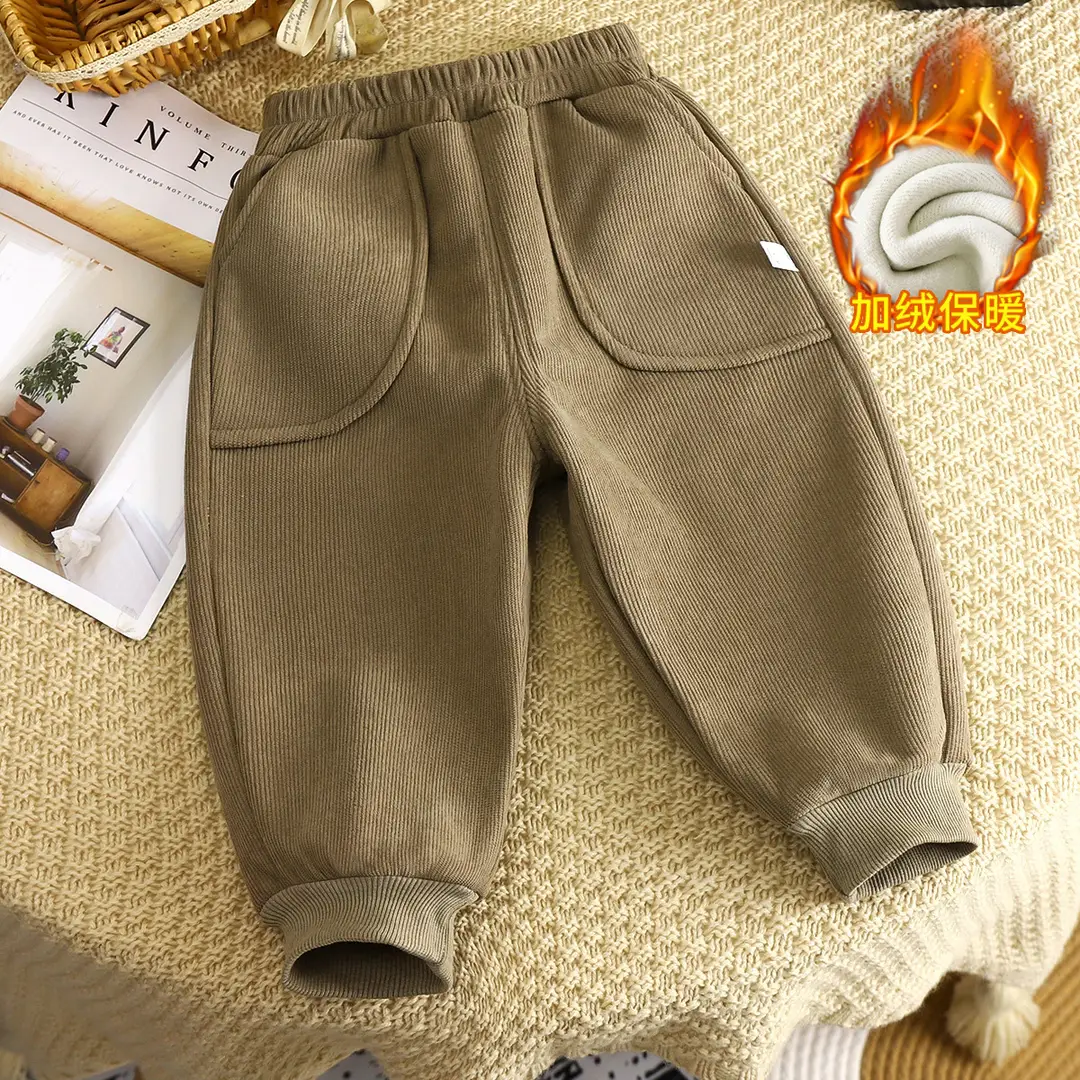 Children's velvet pants winter new boys thick baby warm girls pants sports pants children's pants wholesale