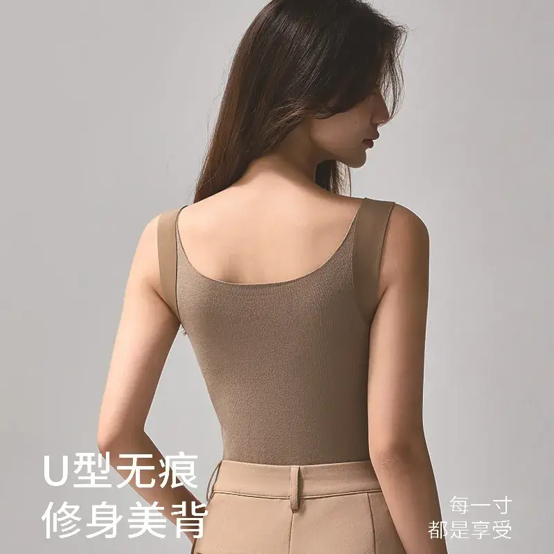 Women's Fleece Lined Warm Vest Coffee Brown - Image 8
