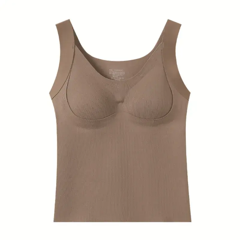 Women's Fleece Lined Warm Vest Coffee Brown - Image 9