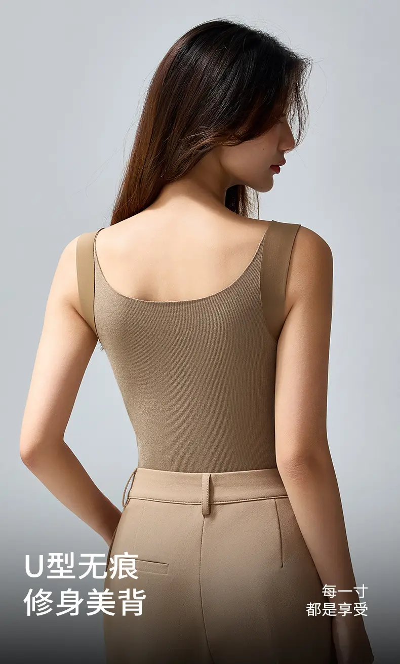 Women's Fleece Lined Warm Vest Coffee Brown — feature 17