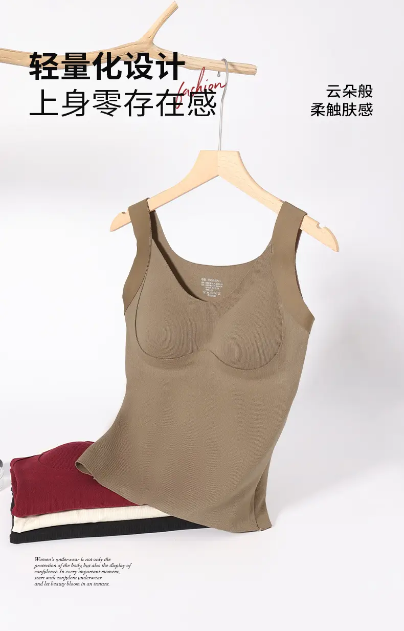 Women's Fleece Lined Warm Vest Coffee Brown — feature 3