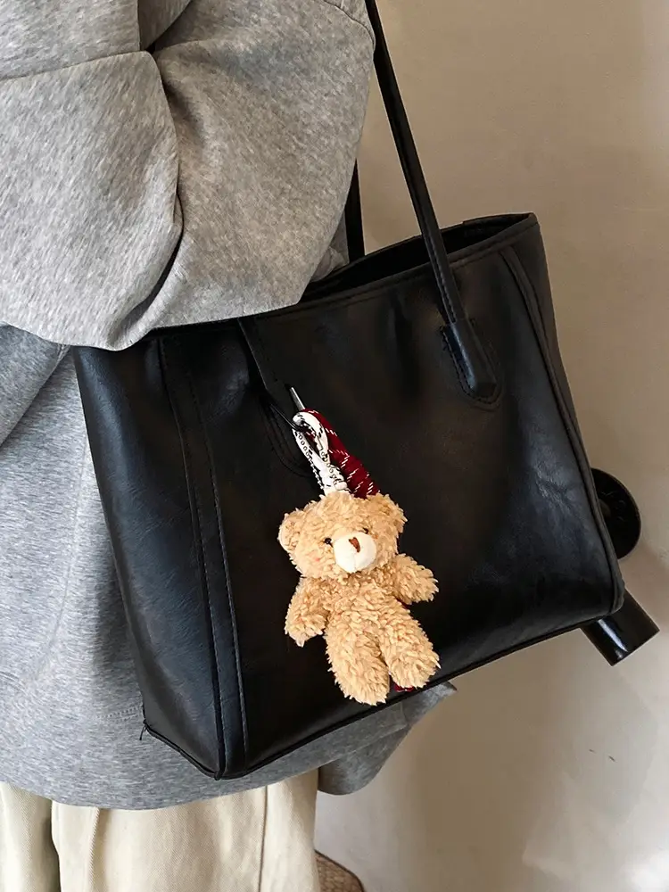 Women's Brown Embossed Tote Bag Large Capacity Shoulder Handbag - Image 9
