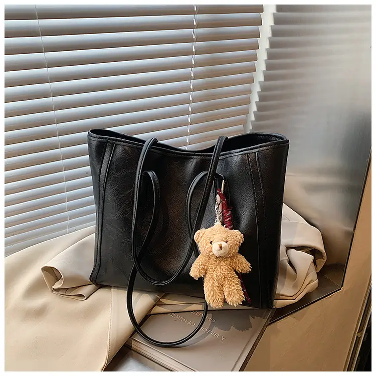 Women's Brown Embossed Tote Bag Large Capacity Shoulder Handbag — feature 25