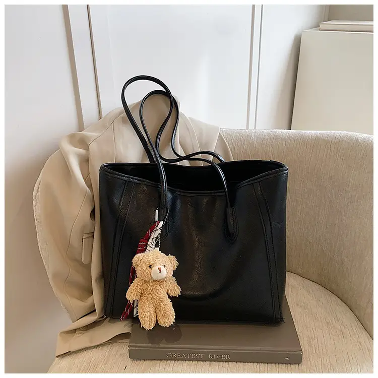 Women's Brown Embossed Tote Bag Large Capacity Shoulder Handbag — feature 29
