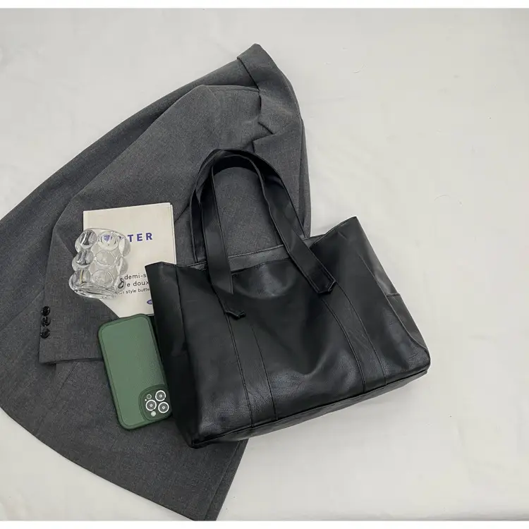 Retro Leather Tote Bag Brown Large Capacity — feature 28