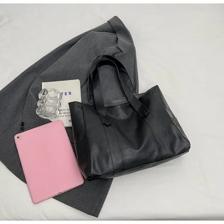Retro Leather Tote Bag Brown Large Capacity — feature 29