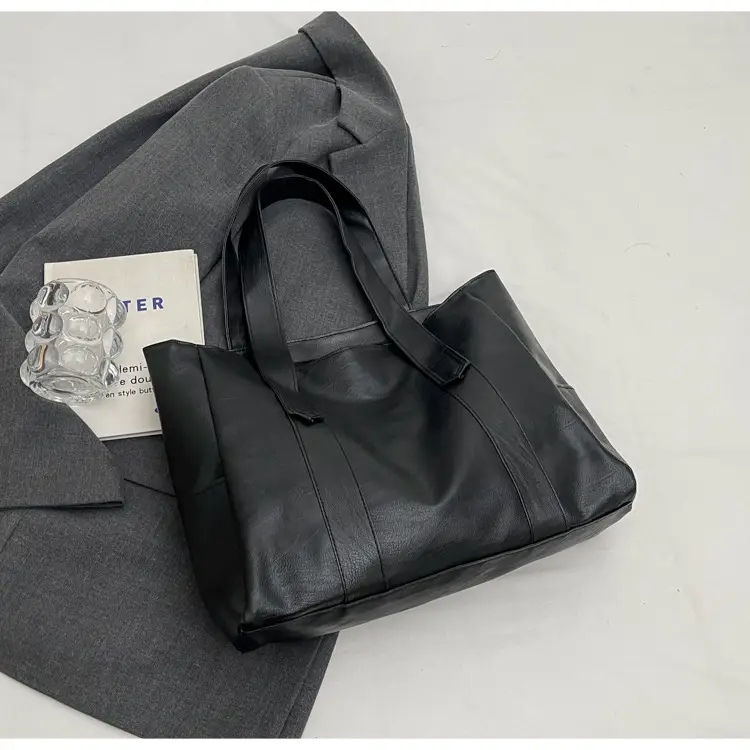 Retro Leather Tote Bag Brown Large Capacity — feature 30