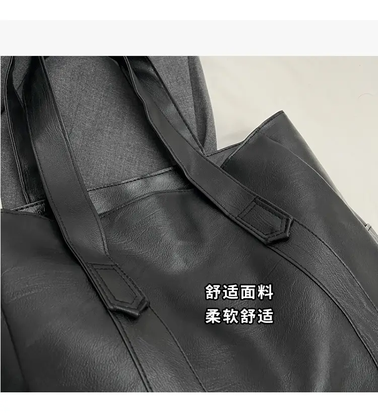 Retro Leather Tote Bag Brown Large Capacity — feature 5
