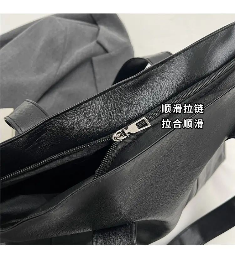Retro Leather Tote Bag Brown Large Capacity — feature 6